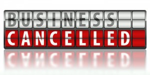 Business concept of problem, cancelled